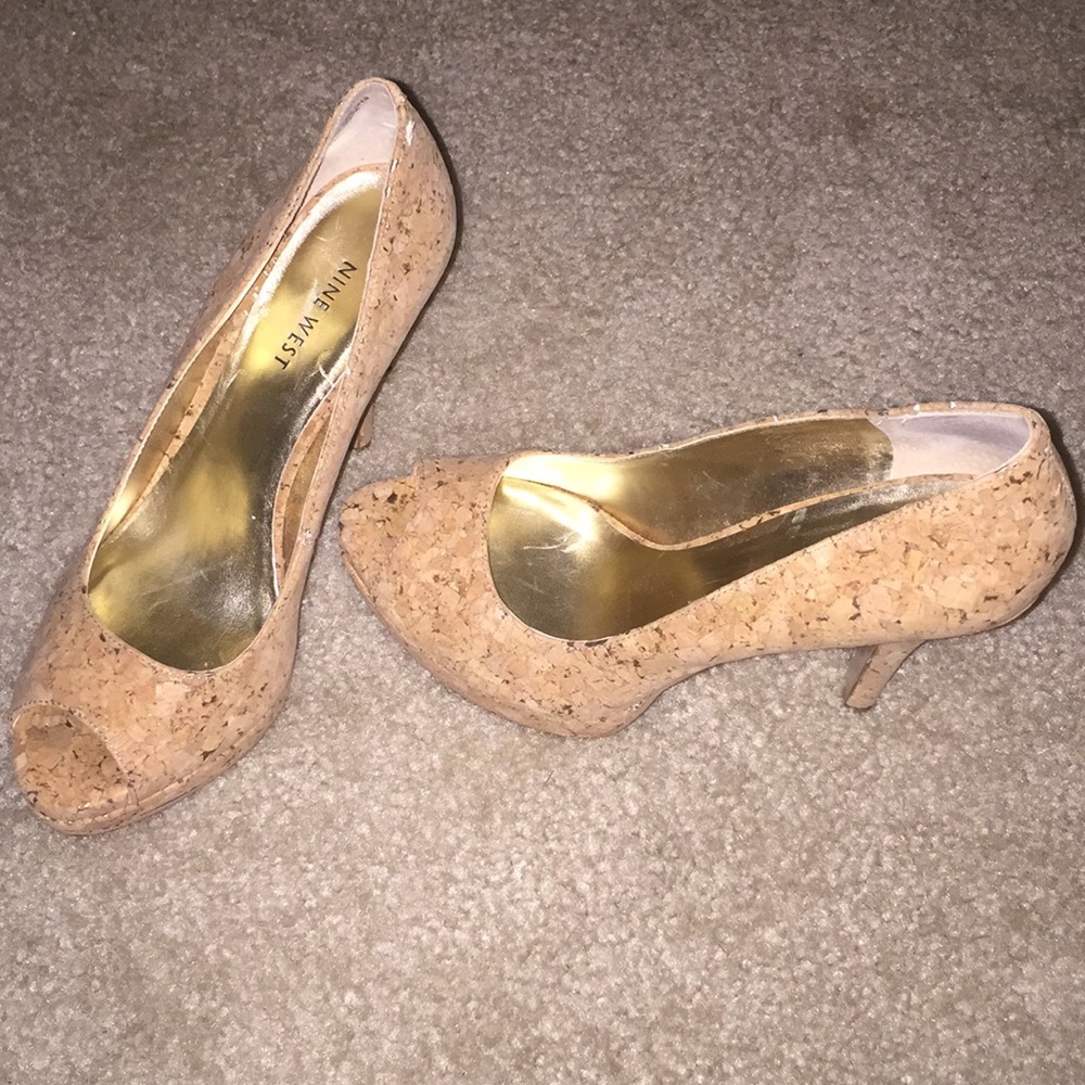 Nine West cork heels new condition size 7M